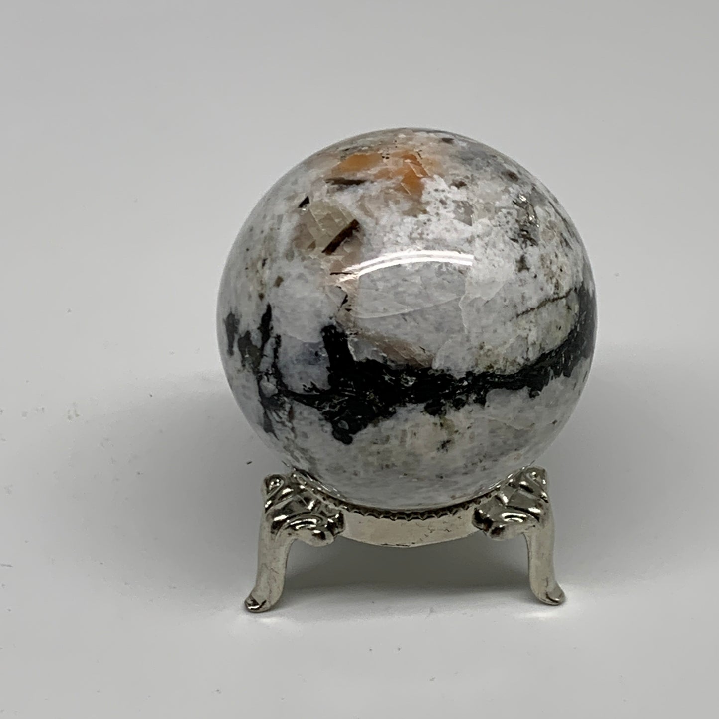 148.8g, 1.8"(46mm), Natural Rainbow Moonstone Sphere Ball Gemstone, B35180