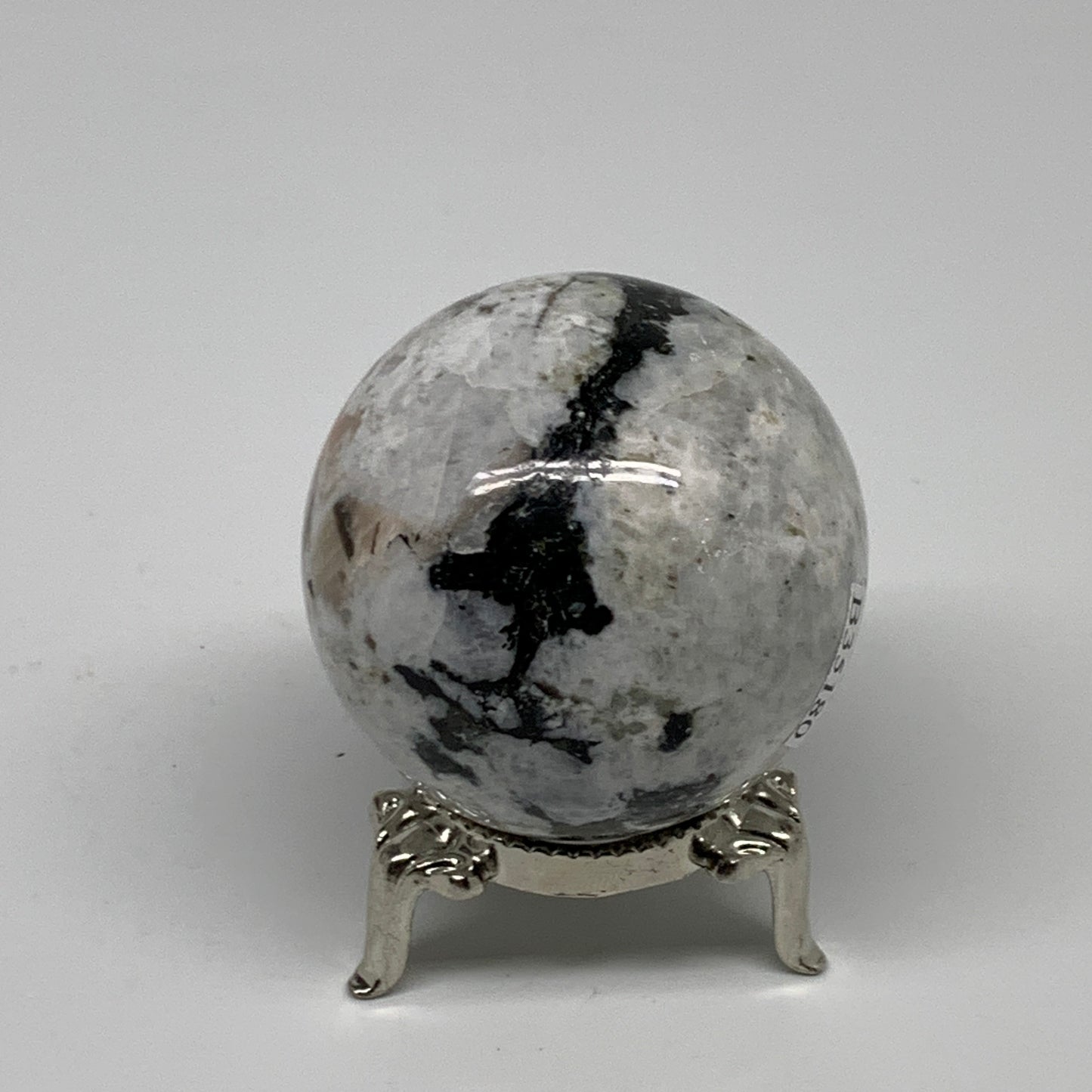 148.8g, 1.8"(46mm), Natural Rainbow Moonstone Sphere Ball Gemstone, B35180