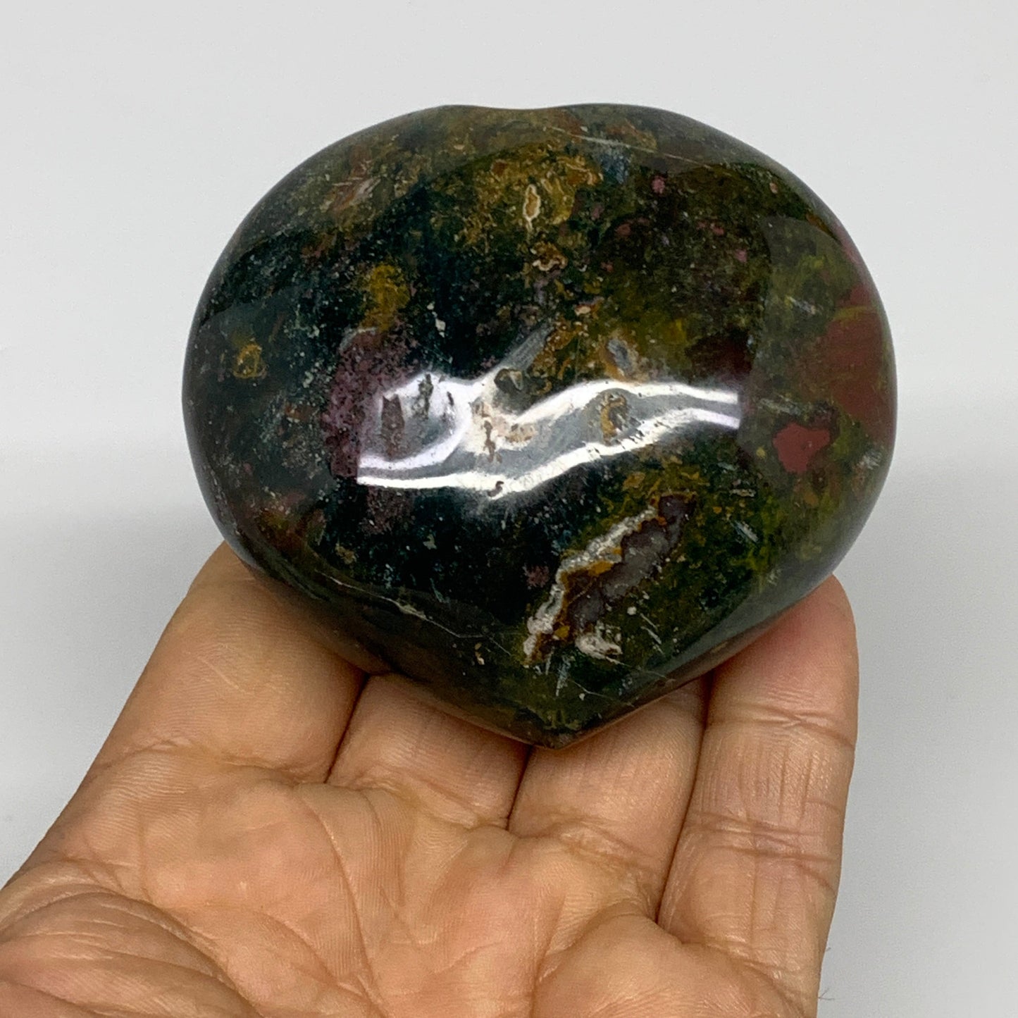 2.97 lbs (1350 Grams), 2.2"-2.8", 6pcs, Natural Ocean Jasper Heart, B30945