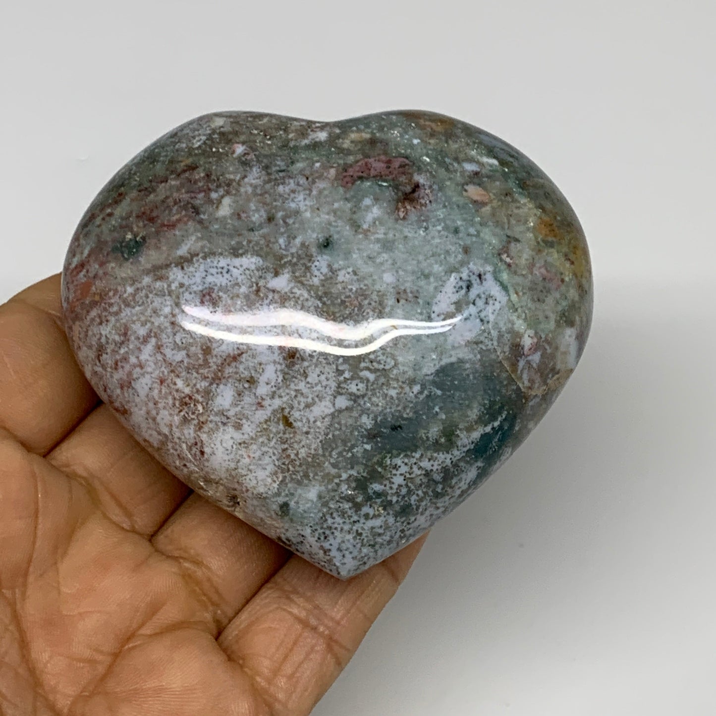 2.97 lbs (1350 Grams), 2.2"-2.8", 6pcs, Natural Ocean Jasper Heart, B30945