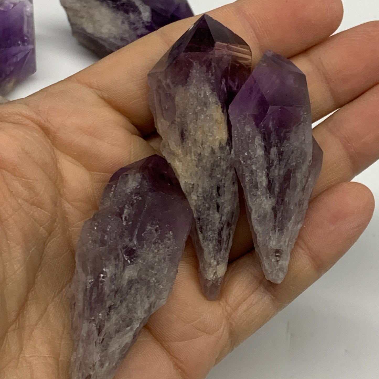 2.4 lbs, 1.9"-2.5", 28pcs, Rough Raw Amethyst Crystal Minerals Specimens, B32376