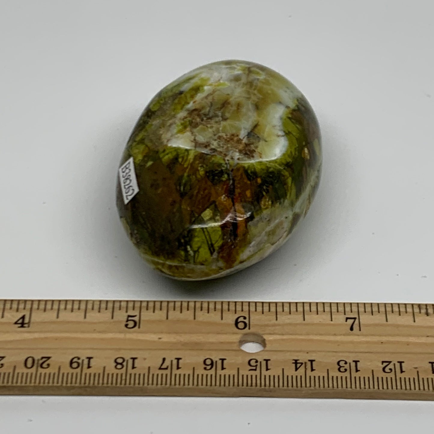 147.2g, 2.9"x2"x1.3", Green Opal Crystal PalmStone Polished Reiki, B38262