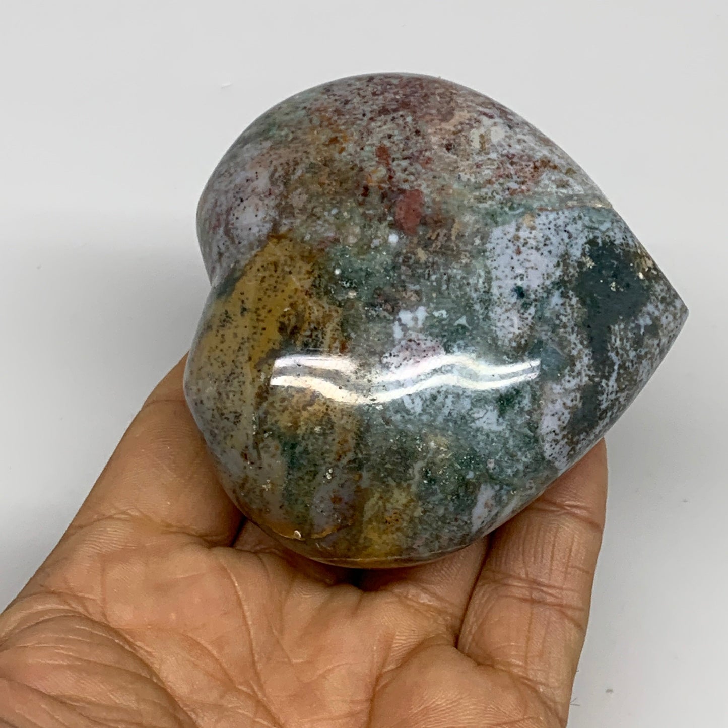 2.97 lbs (1350 Grams), 2.2"-2.8", 6pcs, Natural Ocean Jasper Heart, B30945