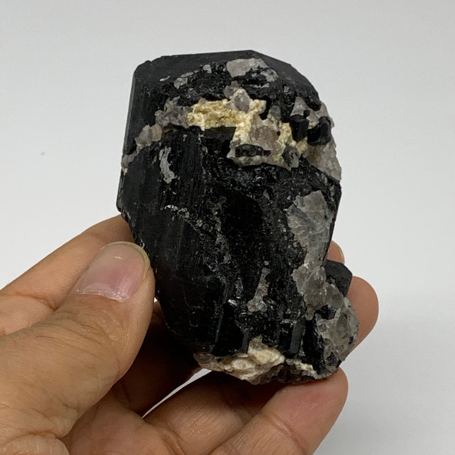 189.9g, 2.8"x1.9"x1.5", Natural Black Tourmaline Mineral Specimen, B33759