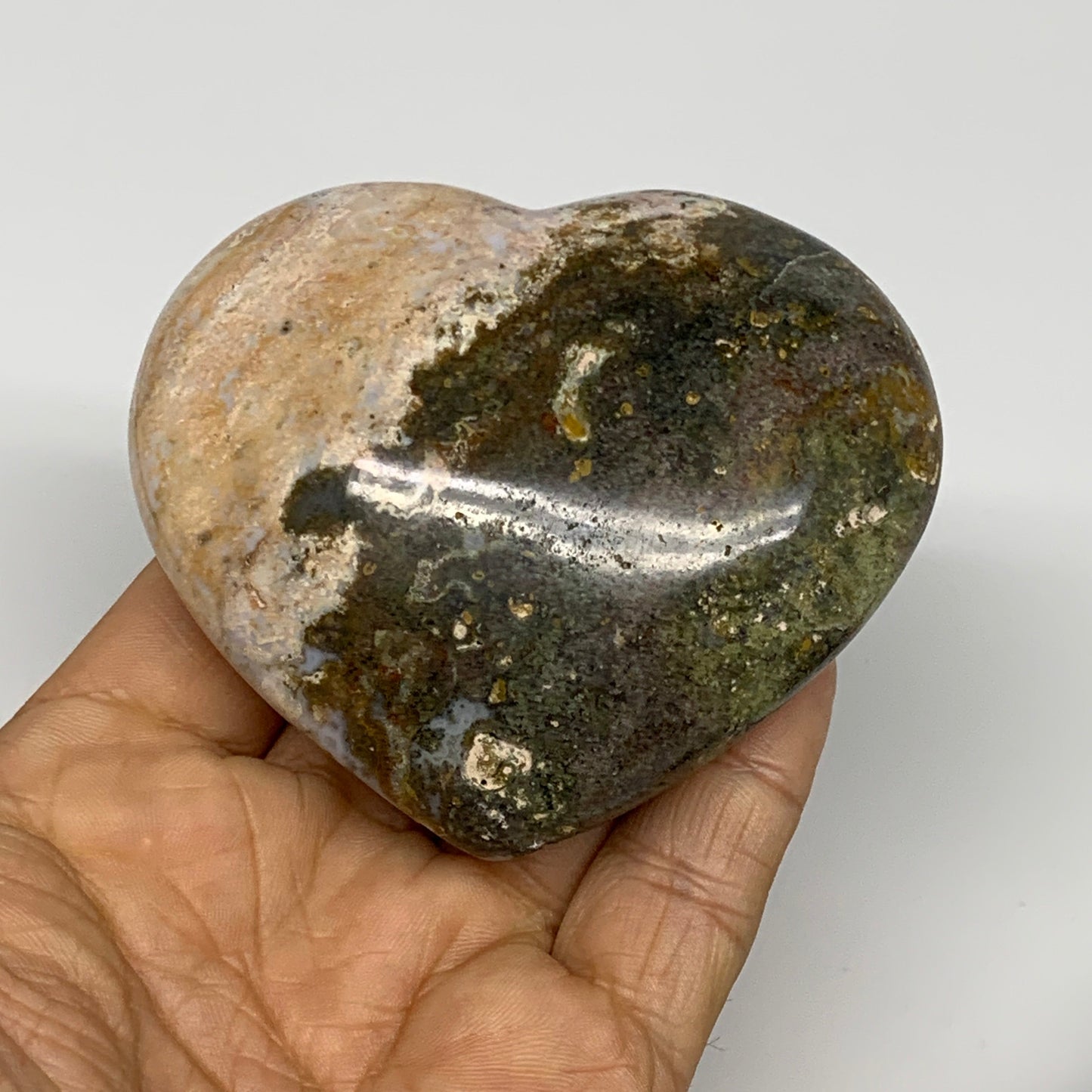 2.97 lbs (1350 Grams), 2.2"-2.8", 6pcs, Natural Ocean Jasper Heart, B30945