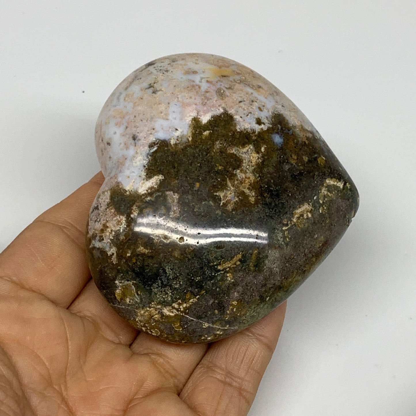 2.97 lbs (1350 Grams), 2.2"-2.8", 6pcs, Natural Ocean Jasper Heart, B30945