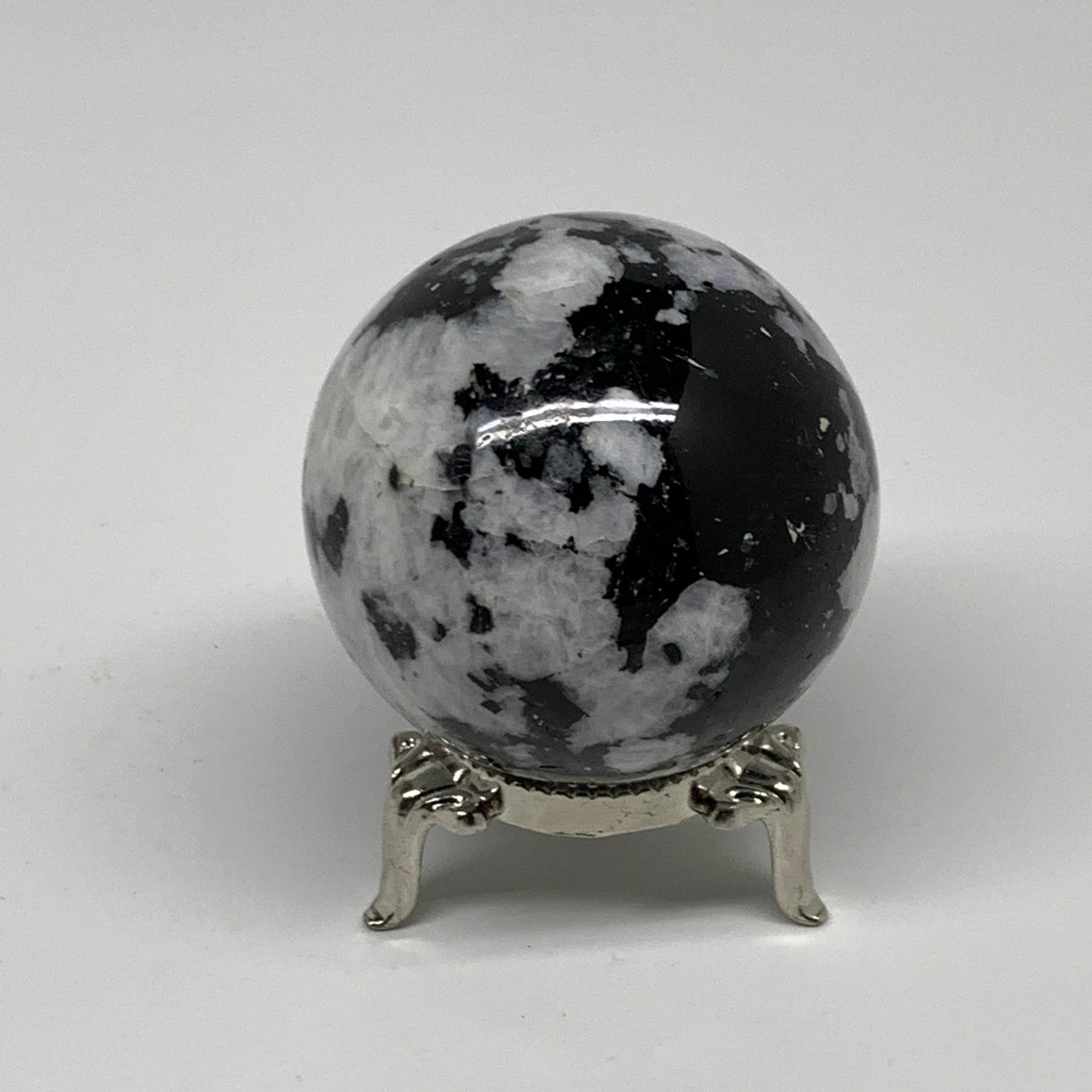 176g, 2"(49mm), Natural Rainbow Moonstone Sphere Ball Gemstone, B35181