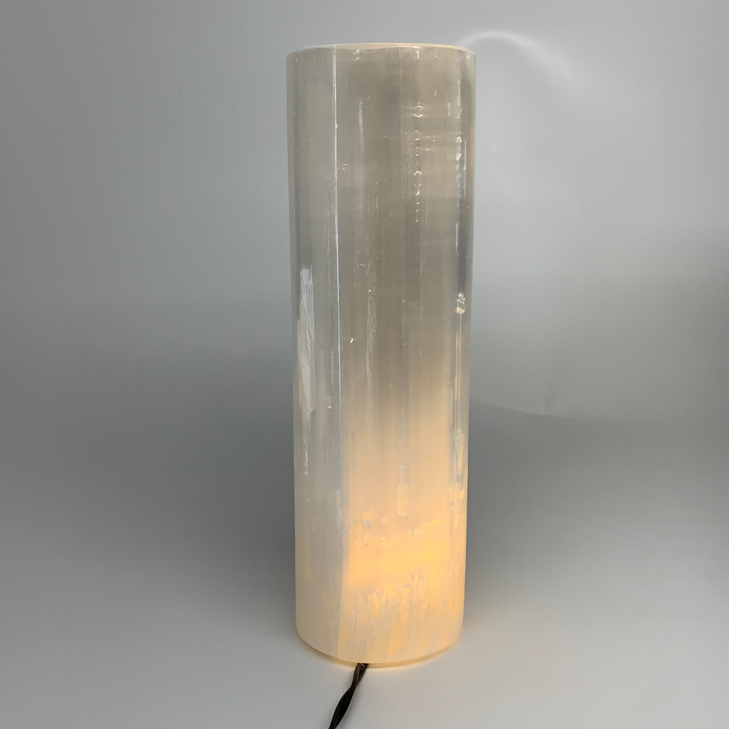 7.3 lbs. 11.2"x3.3", Cylinder Selenite (Satin Spar) Lamp, w/6ft Chord, B35843