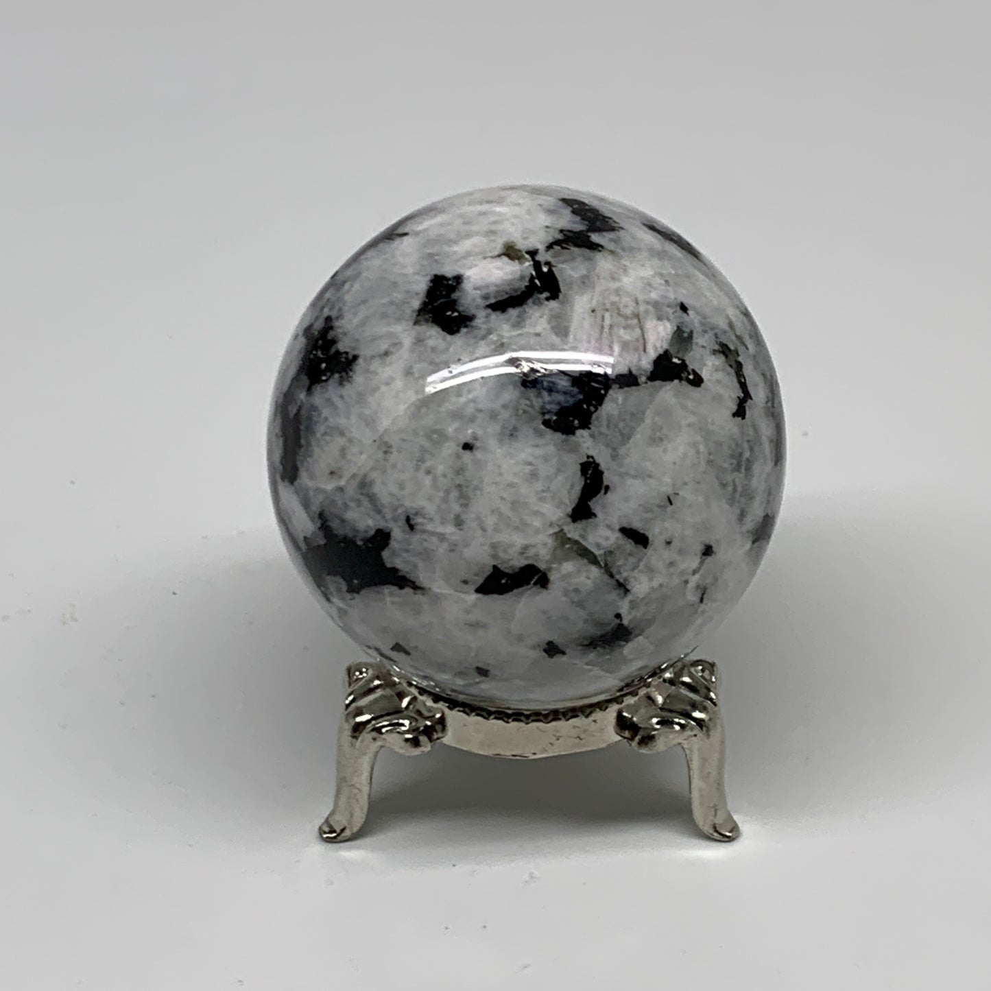 176g, 2"(49mm), Natural Rainbow Moonstone Sphere Ball Gemstone, B35181