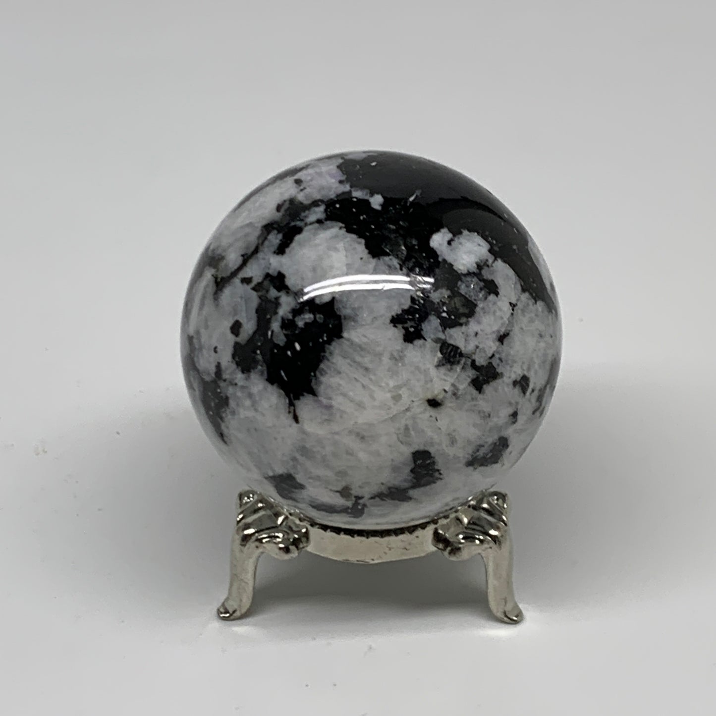 176g, 2"(49mm), Natural Rainbow Moonstone Sphere Ball Gemstone, B35181