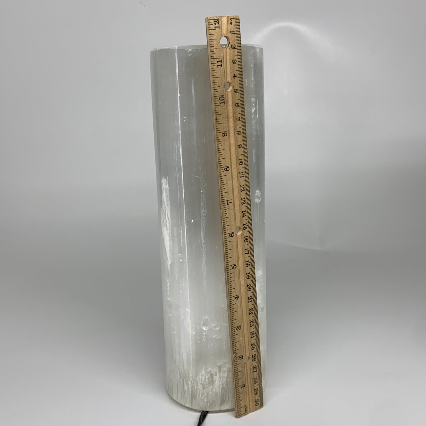 7.3 lbs. 11.2"x3.3", Cylinder Selenite (Satin Spar) Lamp, w/6ft Chord, B35843