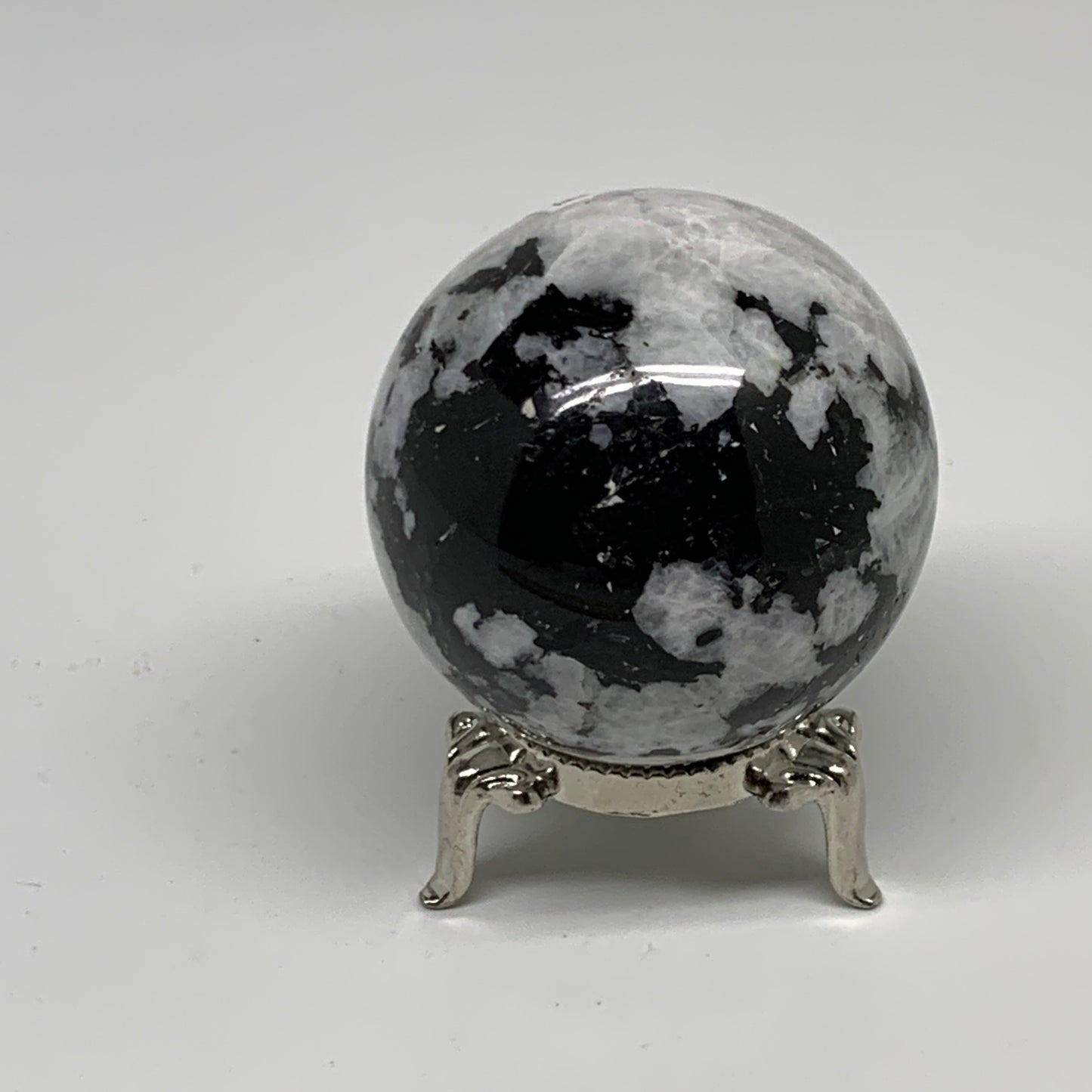 176g, 2"(49mm), Natural Rainbow Moonstone Sphere Ball Gemstone, B35181