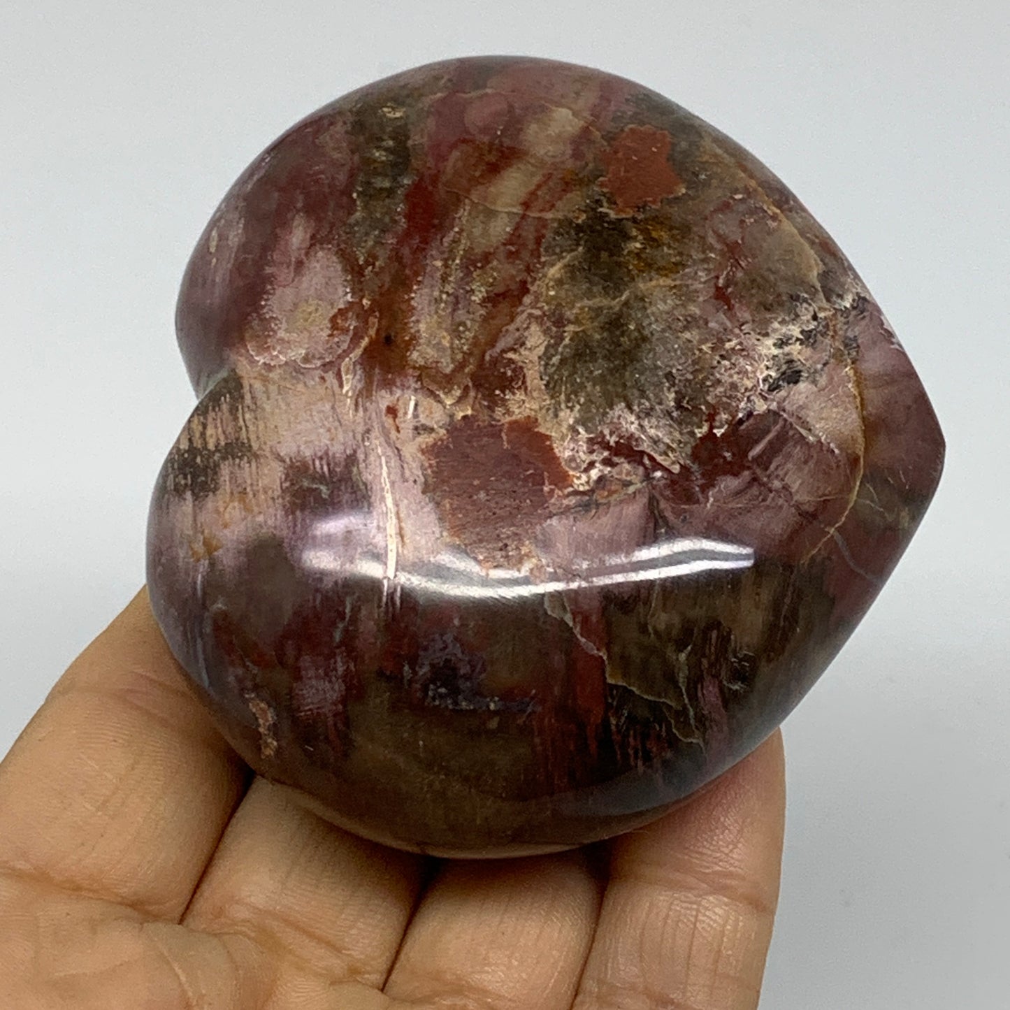 0.56 lbs, 2.7"x3"x1.4", Natural Petrified Wood Heart Polished Crystal, B37408