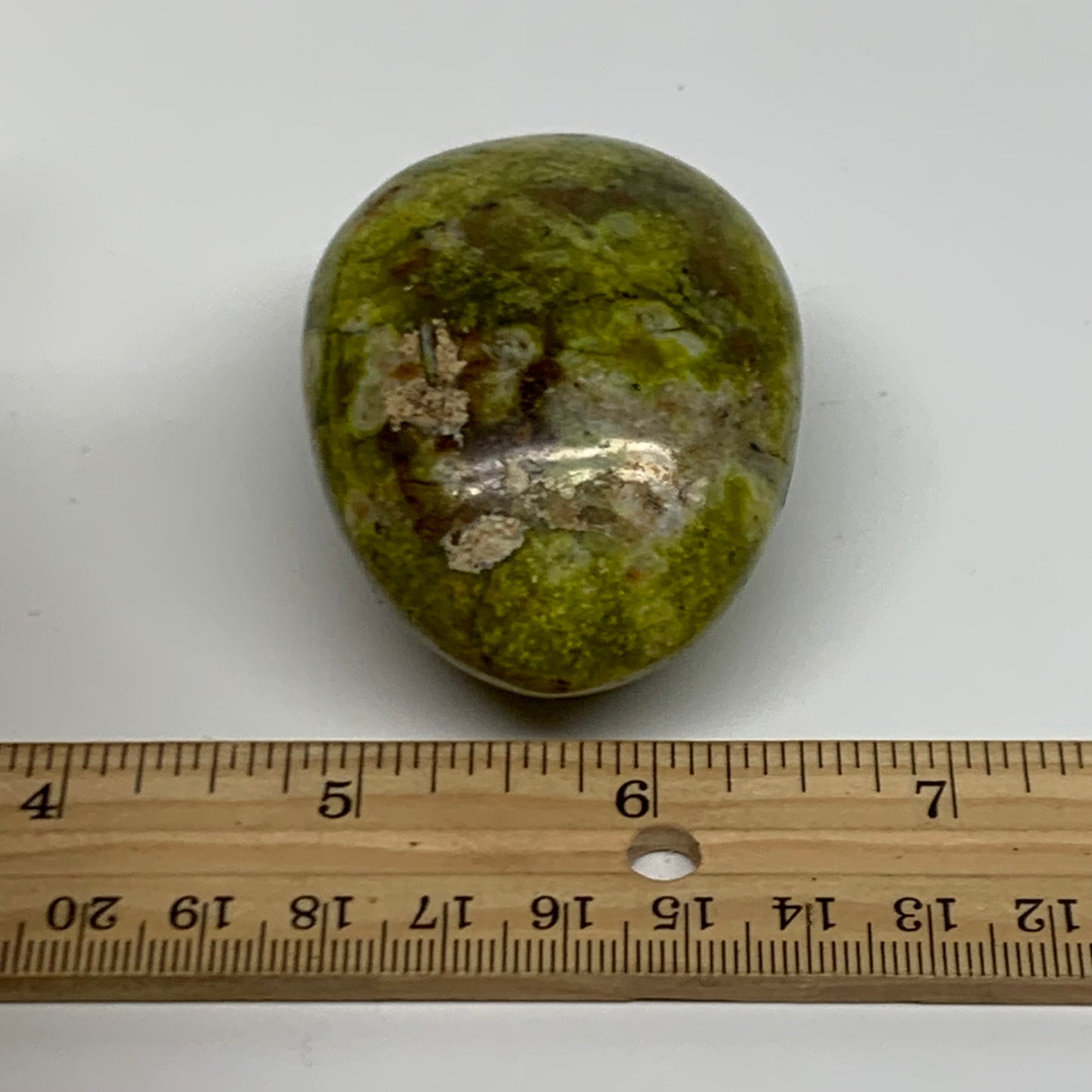 112.2g, 2.6"x1.8"x1.3", Green Opal Crystal PalmStone Polished Reiki, B38263