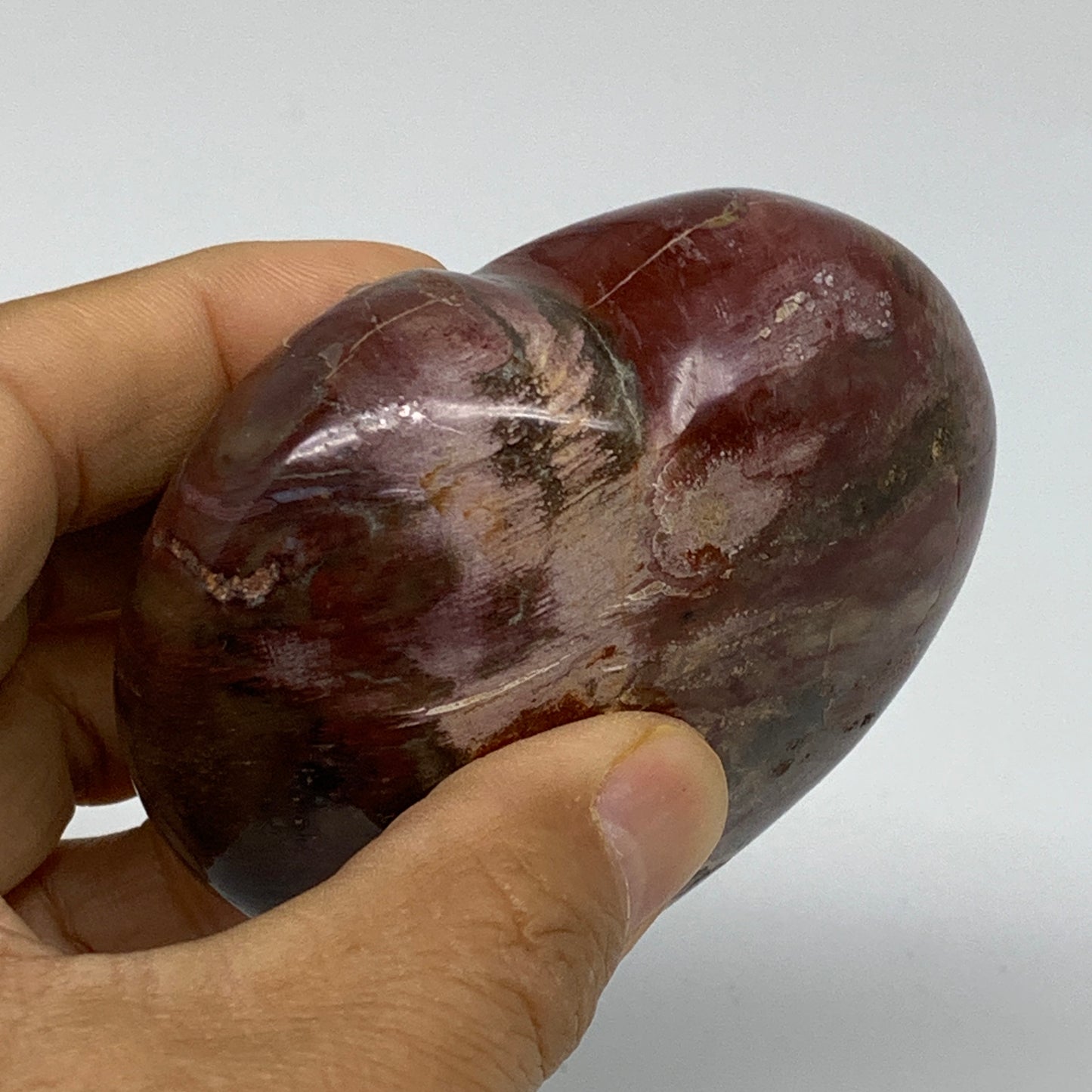 0.56 lbs, 2.7"x3"x1.4", Natural Petrified Wood Heart Polished Crystal, B37408