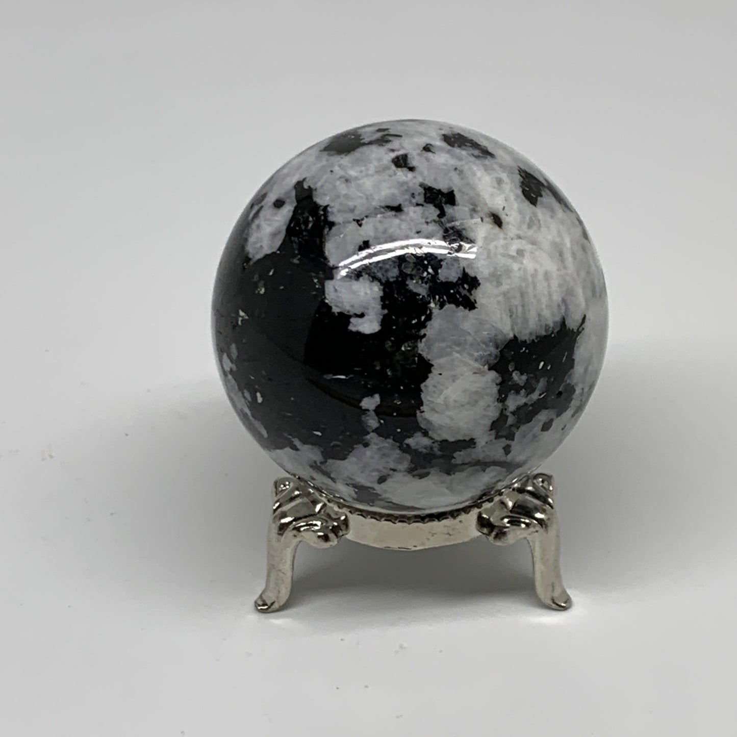 176g, 2"(49mm), Natural Rainbow Moonstone Sphere Ball Gemstone, B35181