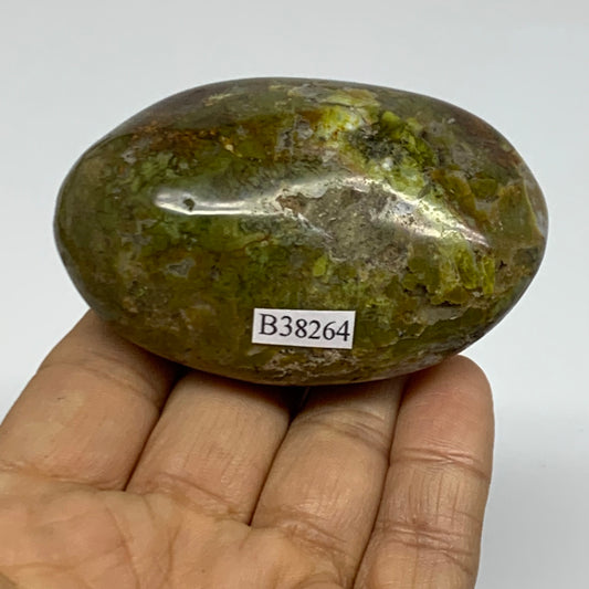 141.5g, 2.9"x1.9"x1.2", Green Opal Crystal PalmStone Polished Reiki, B38264
