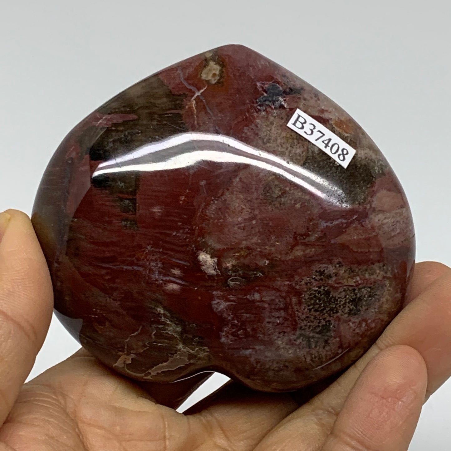 0.56 lbs, 2.7"x3"x1.4", Natural Petrified Wood Heart Polished Crystal, B37408