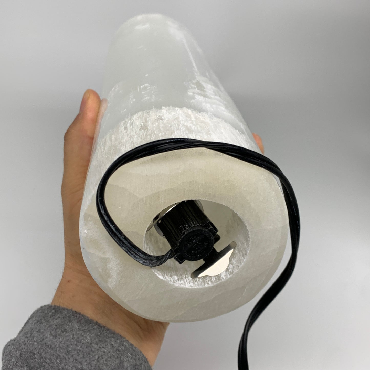 7.3 lbs. 11.2"x3.3", Cylinder Selenite (Satin Spar) Lamp, w/6ft Chord, B35843