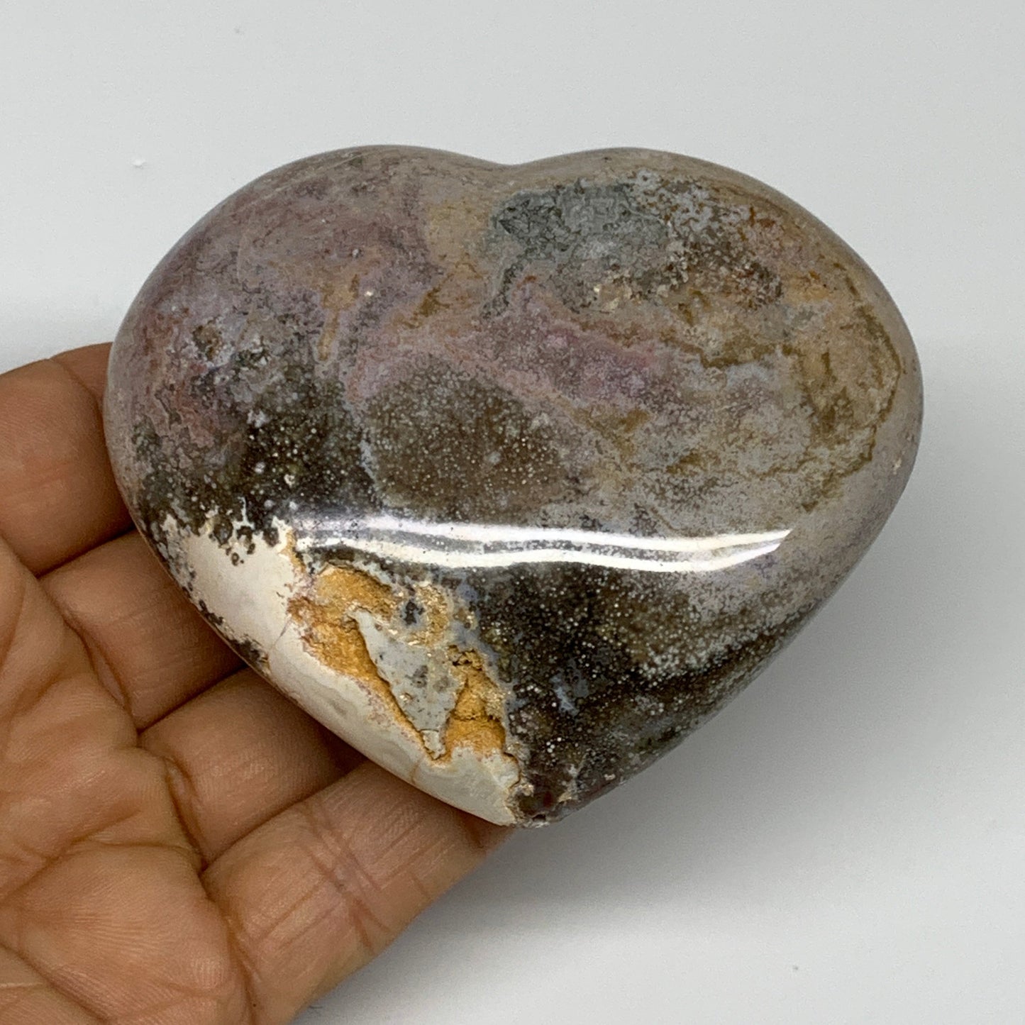 3.09 lbs (1405 Grams), 2.5"-2.9", 6pcs, Natural Ocean Jasper Heart, B30946