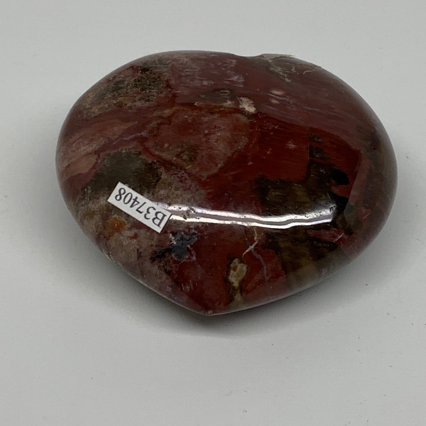 0.56 lbs, 2.7"x3"x1.4", Natural Petrified Wood Heart Polished Crystal, B37408