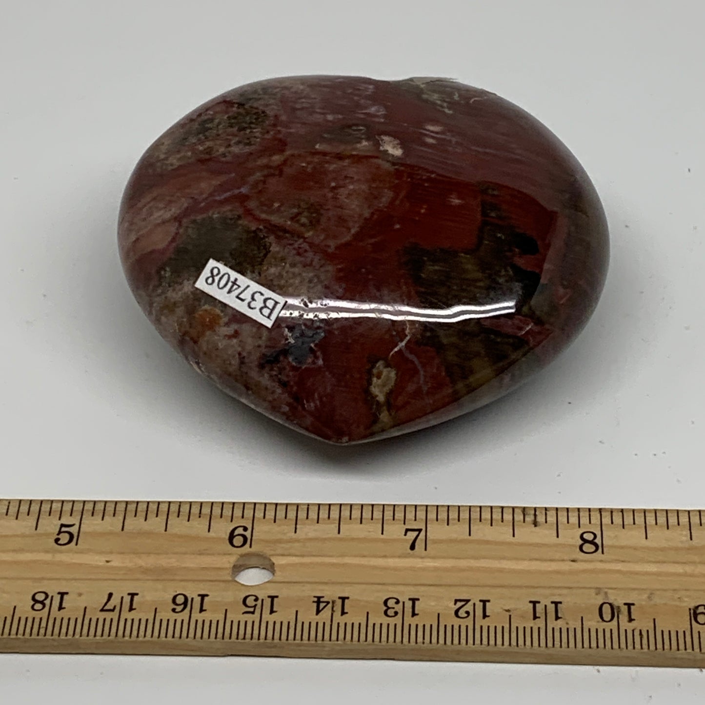 0.56 lbs, 2.7"x3"x1.4", Natural Petrified Wood Heart Polished Crystal, B37408