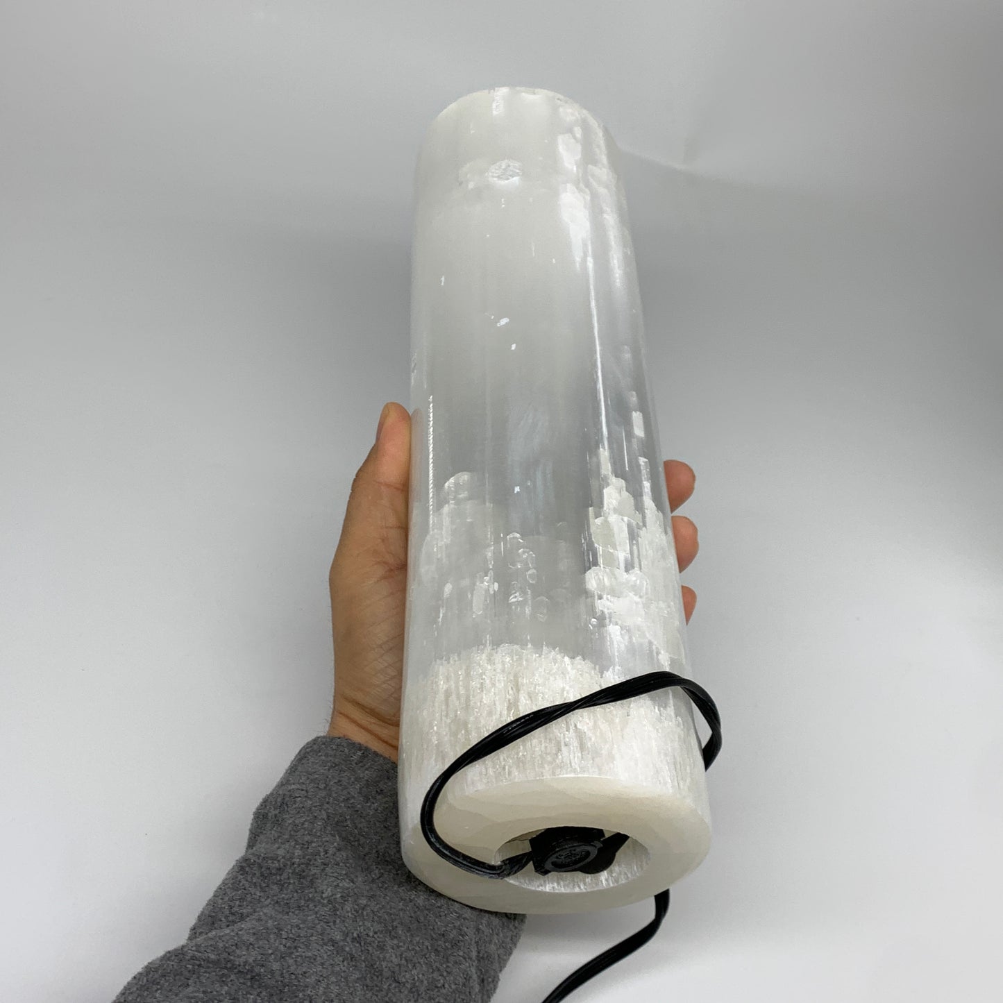 7.3 lbs. 11.2"x3.3", Cylinder Selenite (Satin Spar) Lamp, w/6ft Chord, B35843