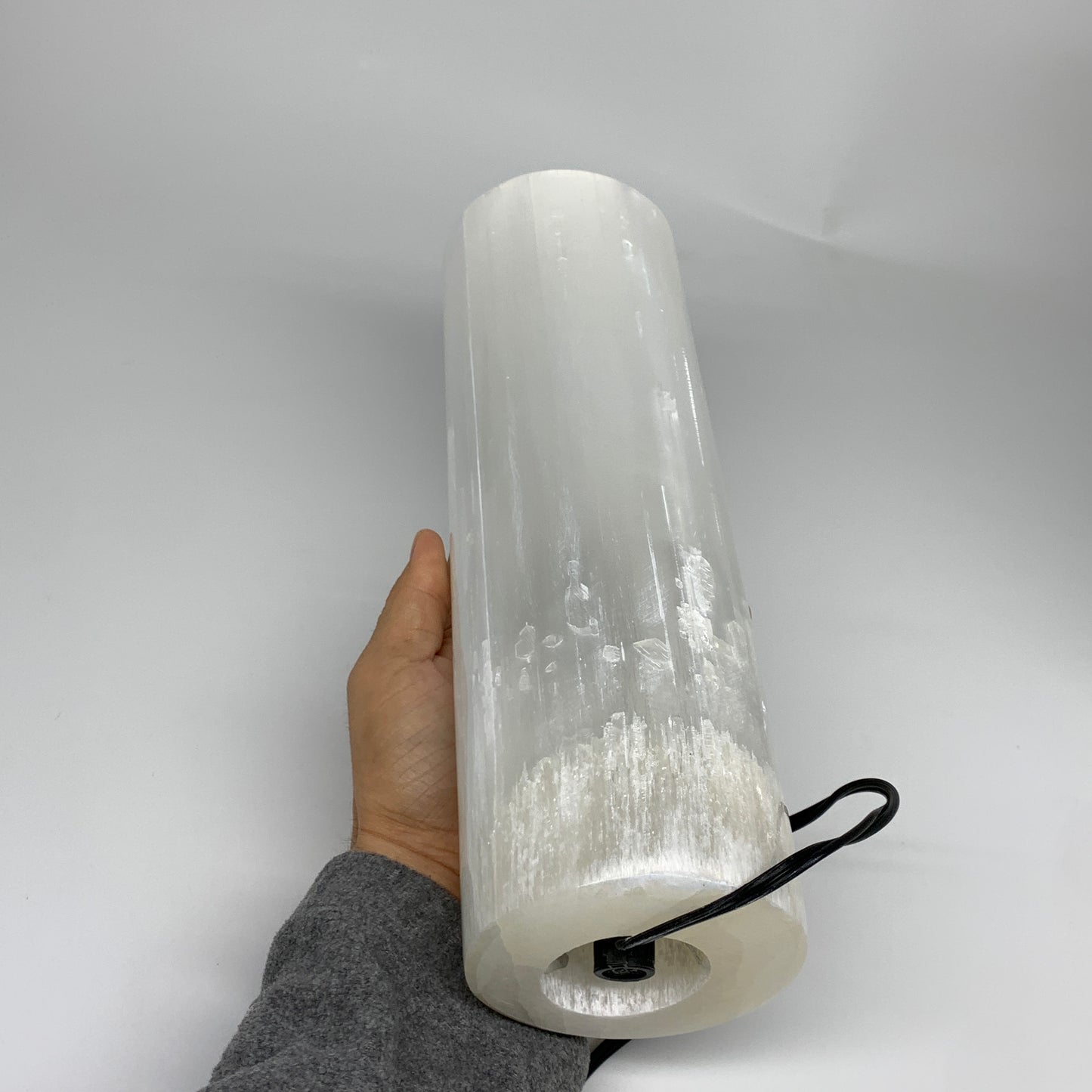 7.3 lbs. 11.2"x3.3", Cylinder Selenite (Satin Spar) Lamp, w/6ft Chord, B35843