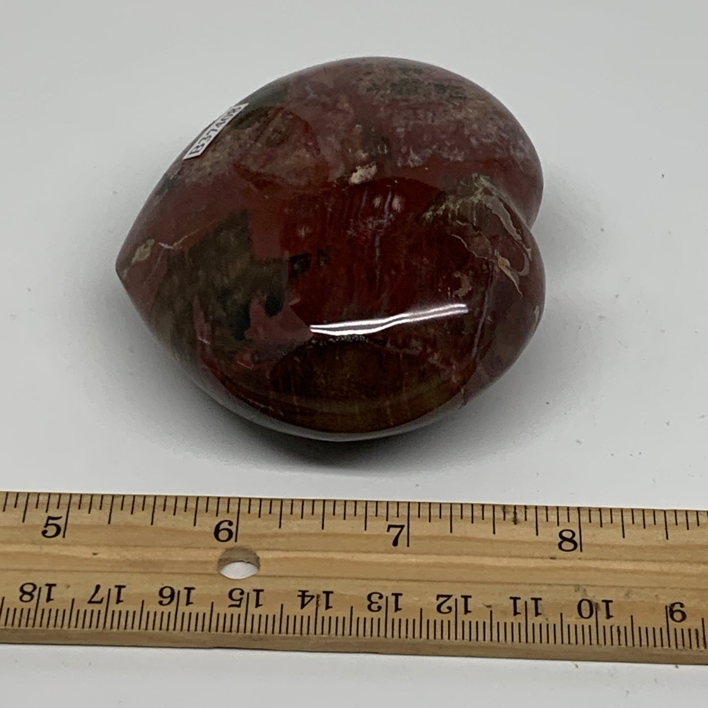 0.56 lbs, 2.7"x3"x1.4", Natural Petrified Wood Heart Polished Crystal, B37408