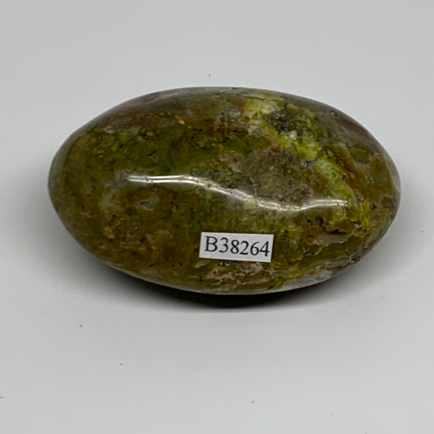 141.5g, 2.9"x1.9"x1.2", Green Opal Crystal PalmStone Polished Reiki, B38264