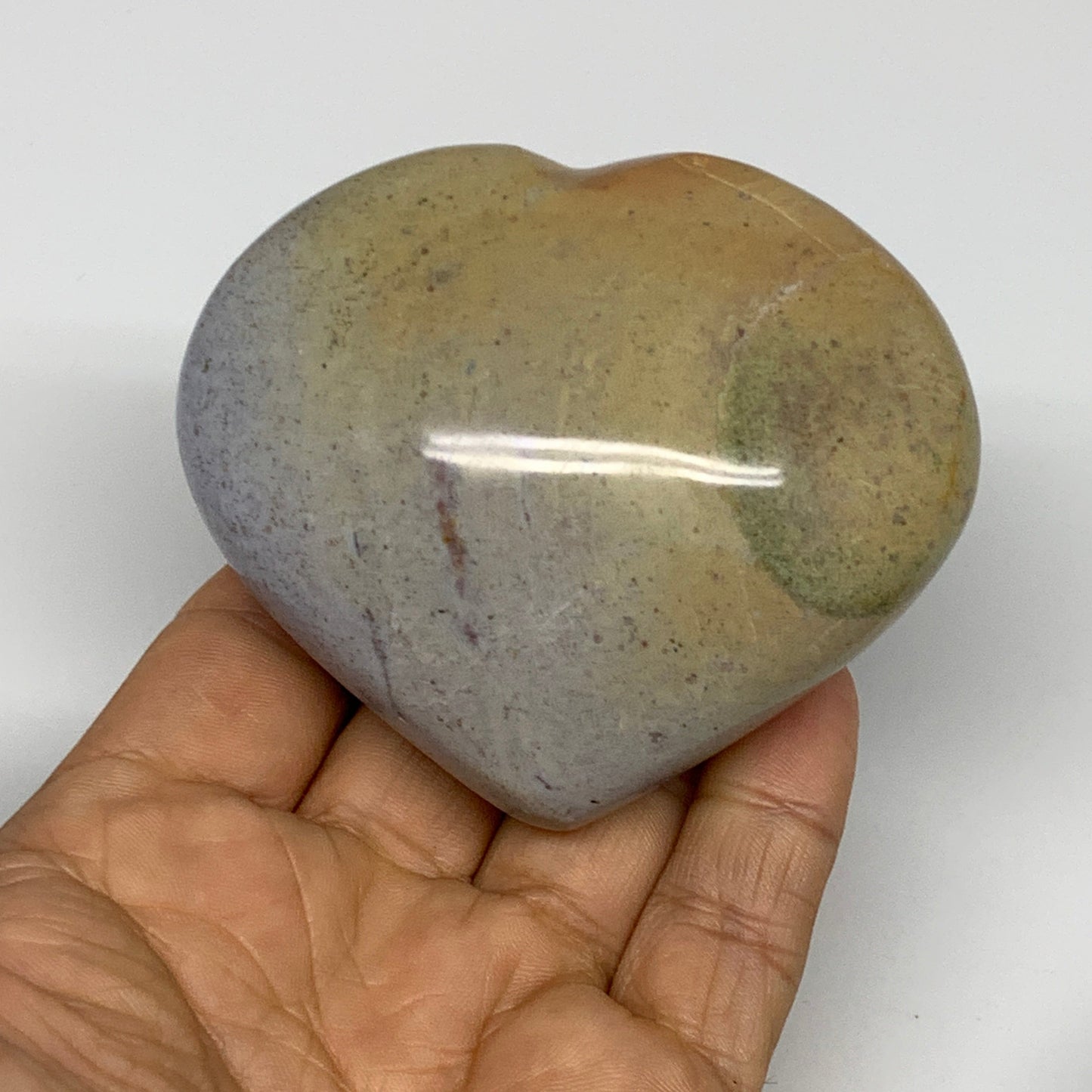 3.09 lbs (1405 Grams), 2.5"-2.9", 6pcs, Natural Ocean Jasper Heart, B30946