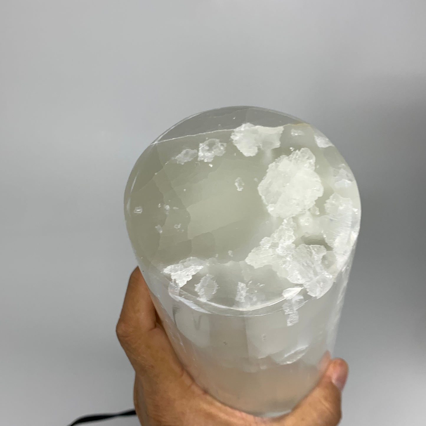 7.3 lbs. 11.2"x3.3", Cylinder Selenite (Satin Spar) Lamp, w/6ft Chord, B35843