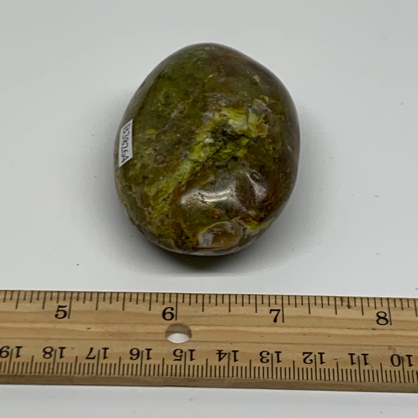 141.5g, 2.9"x1.9"x1.2", Green Opal Crystal PalmStone Polished Reiki, B38264