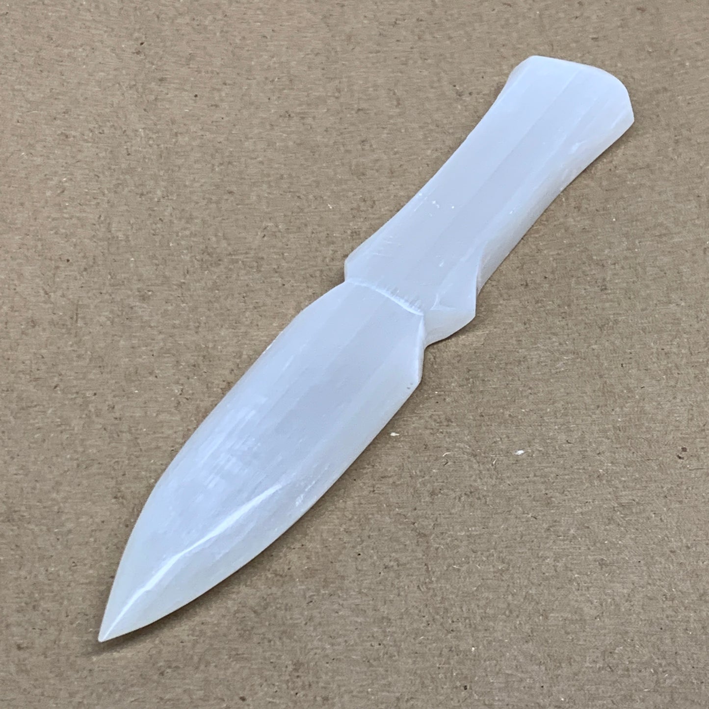 146g, 7.5"x1.3"x0.7", Natural Selenite Crystal Dagger (Satin Spar), B36468