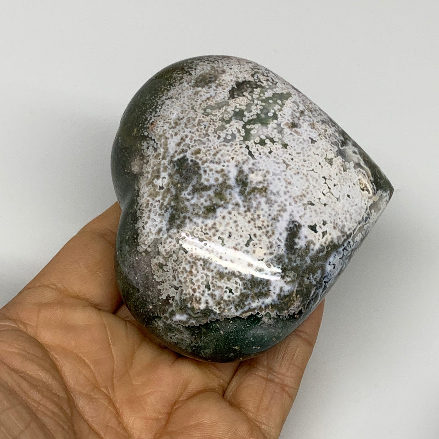 3.09 lbs (1405 Grams), 2.5"-2.9", 6pcs, Natural Ocean Jasper Heart, B30946