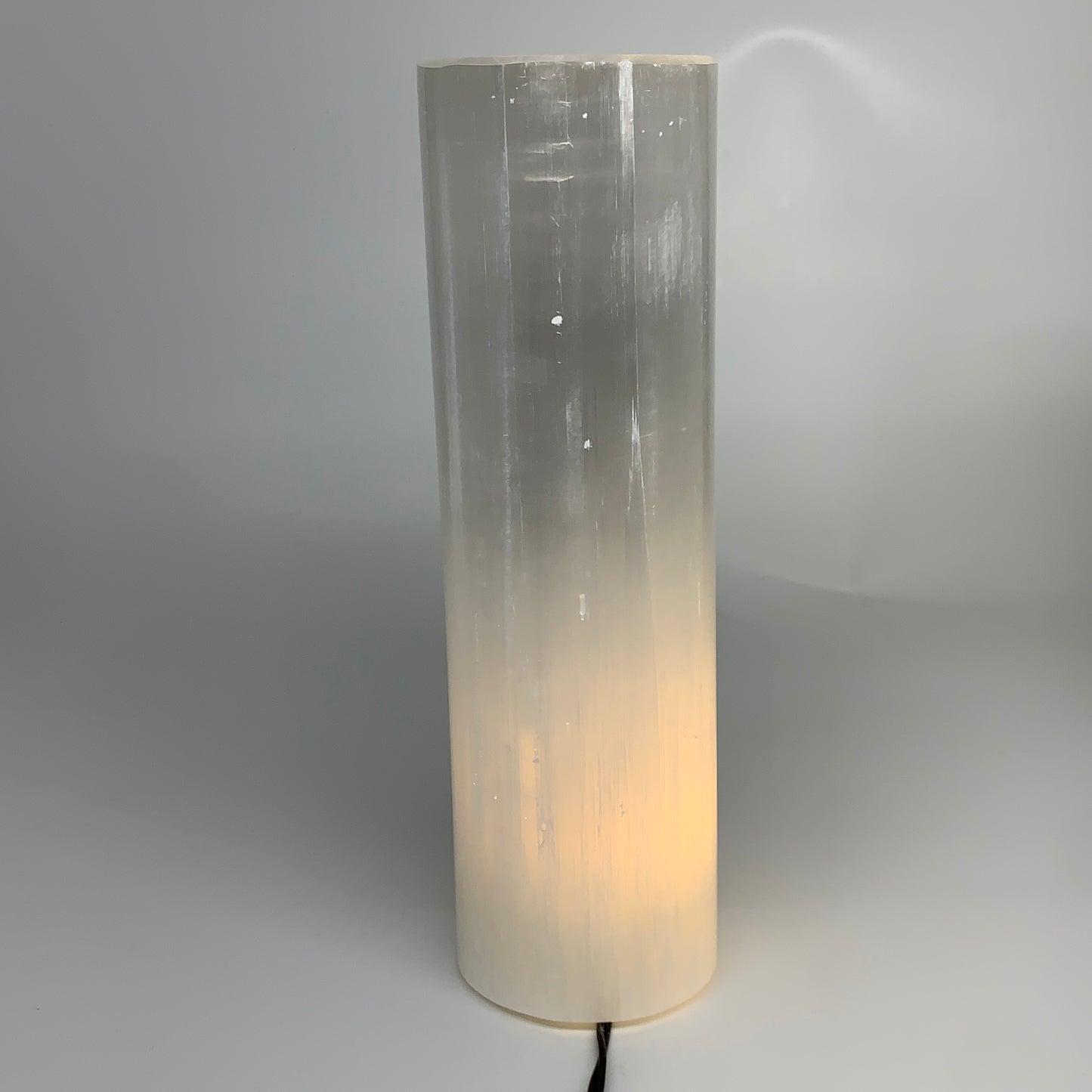 8.4 lbs. 11.75"x3.5", Cylinder Selenite (Satin Spar) Lamp, w/6ft Chord, B35844