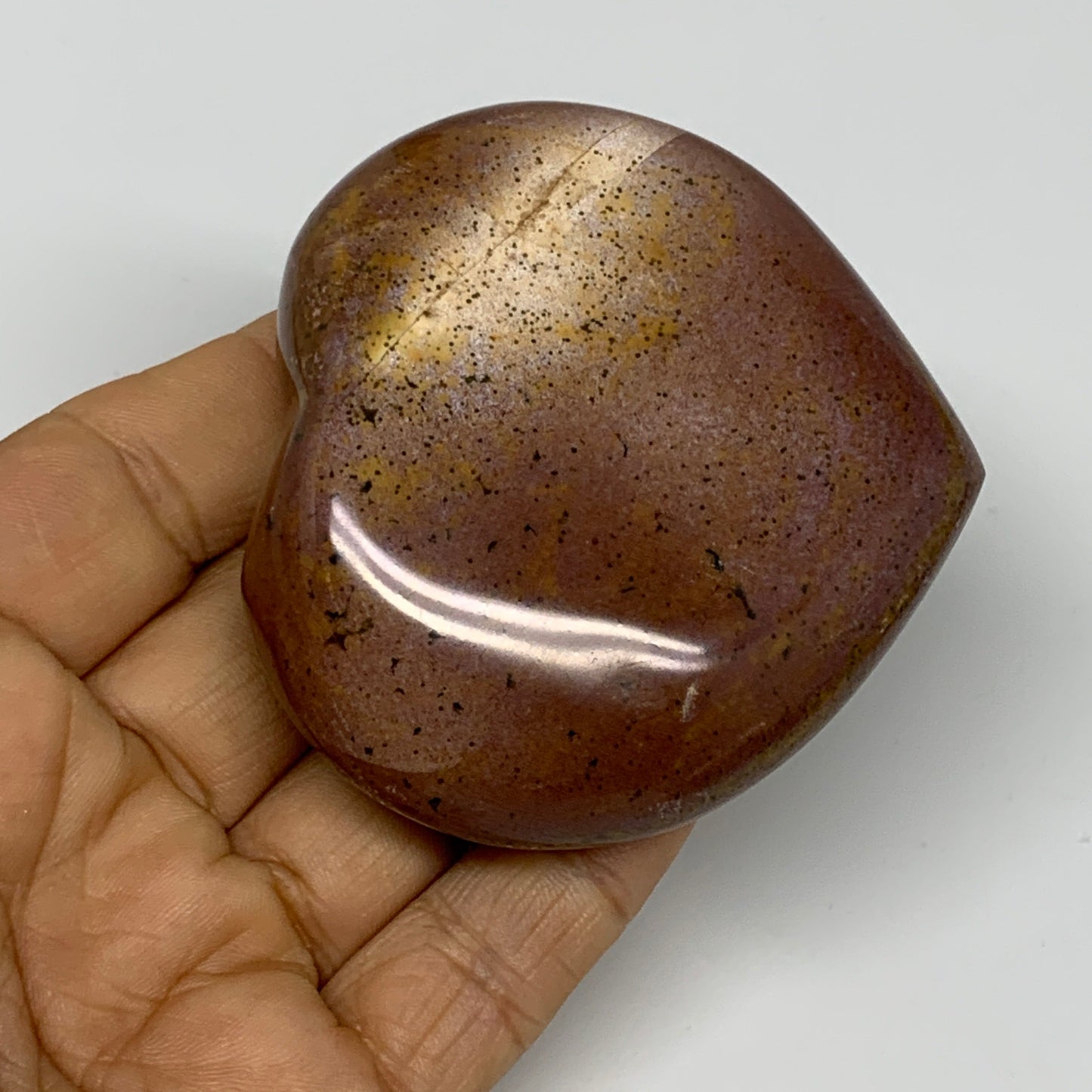 3.09 lbs (1405 Grams), 2.5"-2.9", 6pcs, Natural Ocean Jasper Heart, B30946