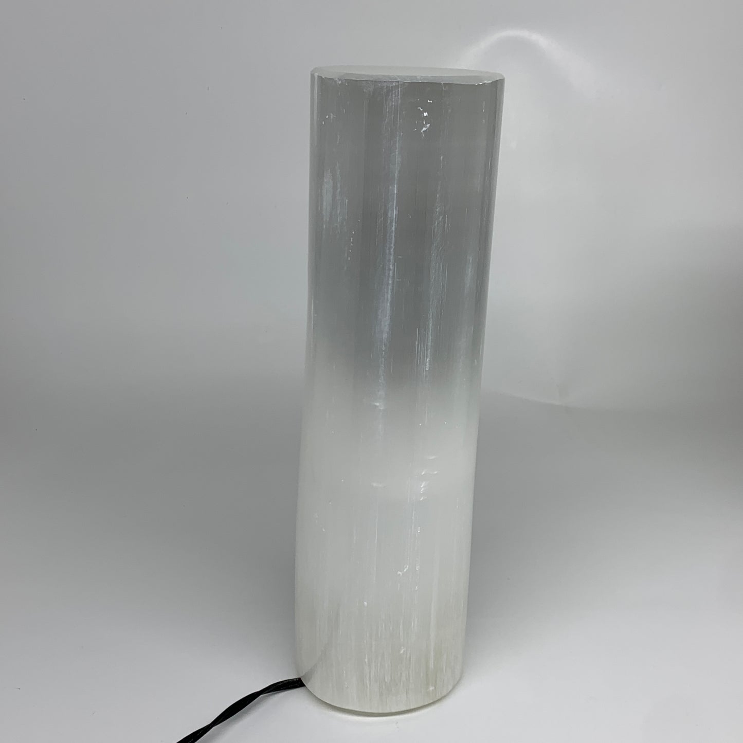 8.4 lbs. 11.75"x3.5", Cylinder Selenite (Satin Spar) Lamp, w/6ft Chord, B35844