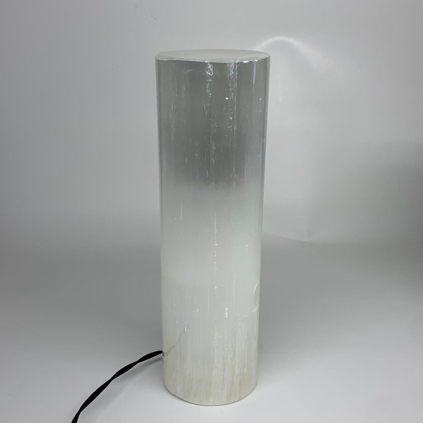 8.4 lbs. 11.75"x3.5", Cylinder Selenite (Satin Spar) Lamp, w/6ft Chord, B35844