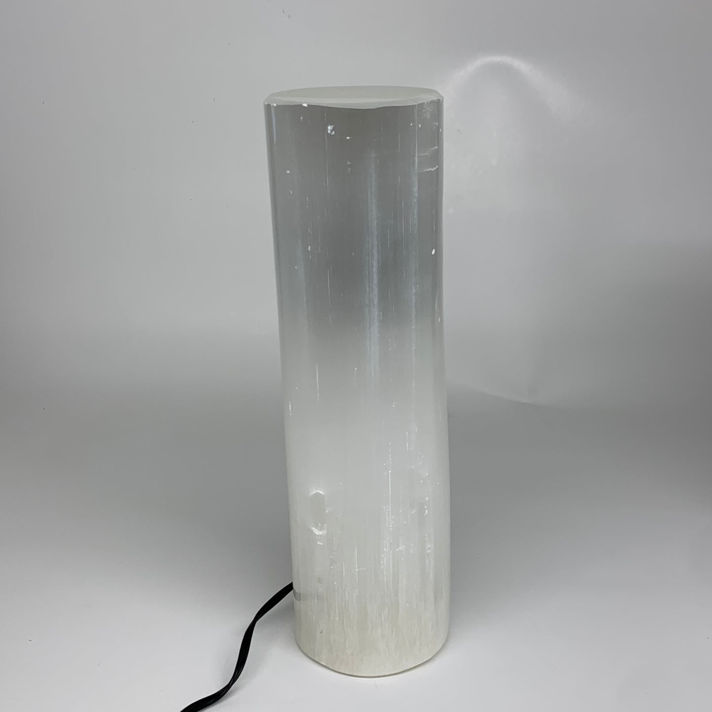 8.4 lbs. 11.75"x3.5", Cylinder Selenite (Satin Spar) Lamp, w/6ft Chord, B35844