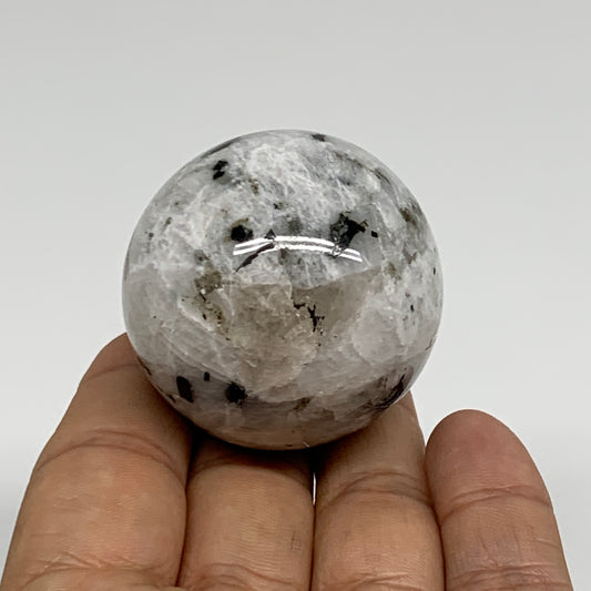 105.9g, 1.7"(43mm), Natural Rainbow Moonstone Sphere Ball Gemstone, B34399