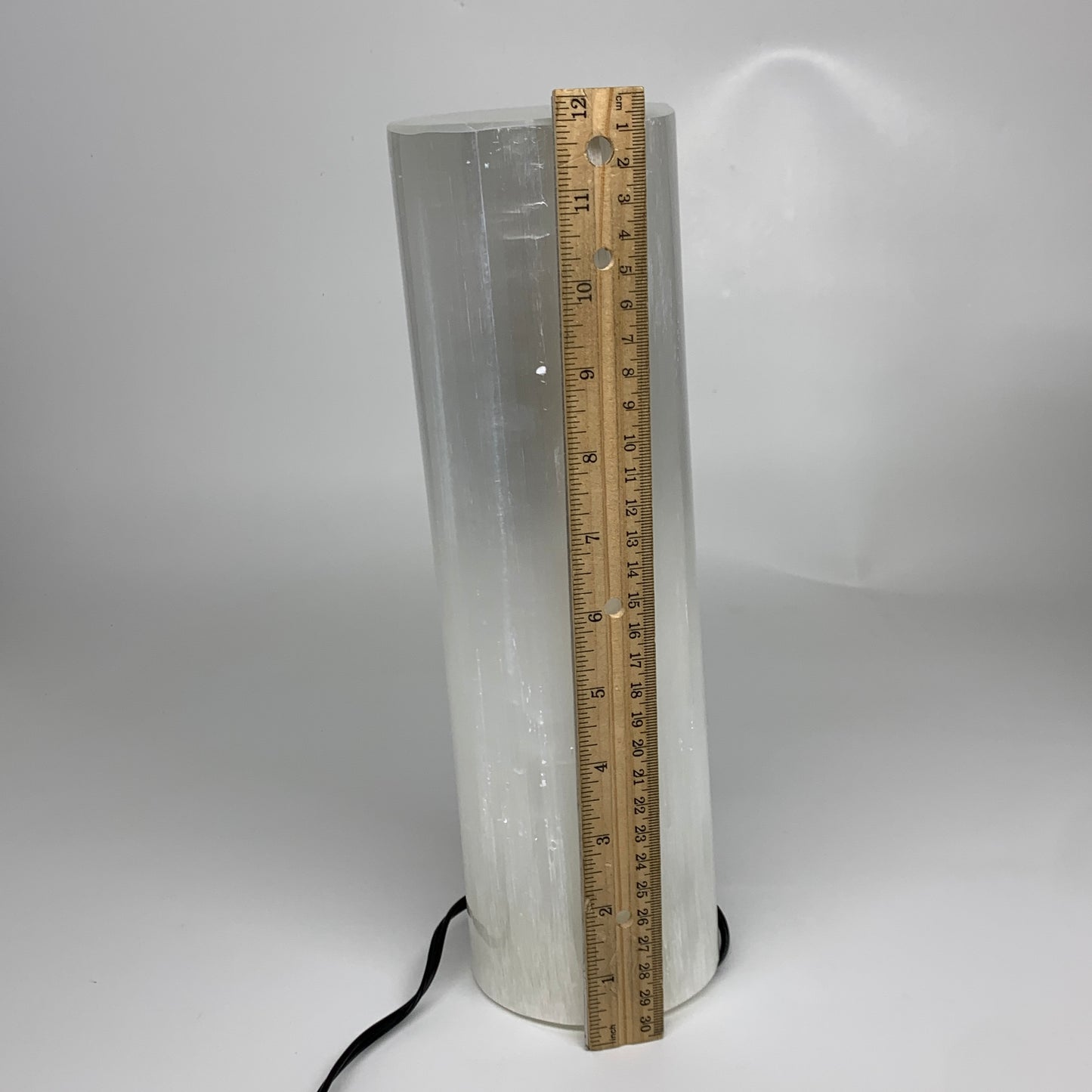 8.4 lbs. 11.75"x3.5", Cylinder Selenite (Satin Spar) Lamp, w/6ft Chord, B35844