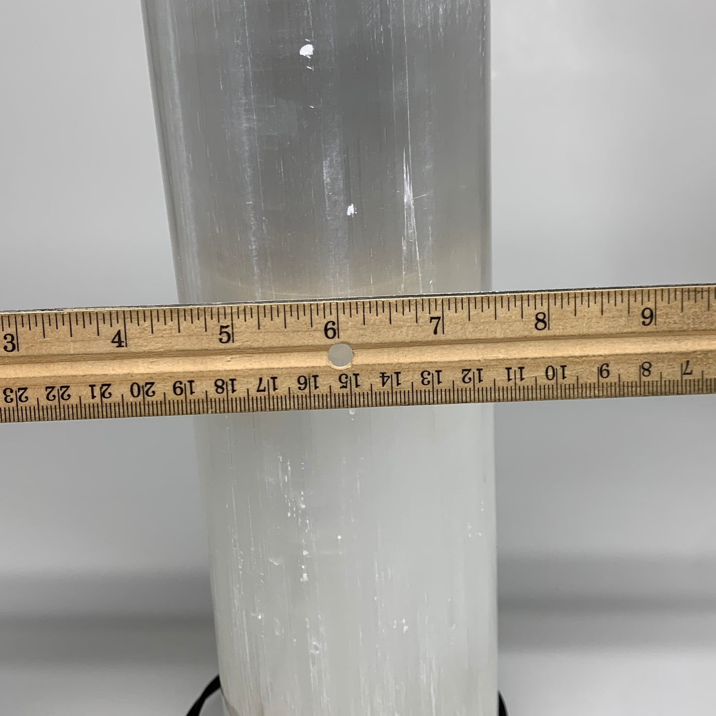8.4 lbs. 11.75"x3.5", Cylinder Selenite (Satin Spar) Lamp, w/6ft Chord, B35844