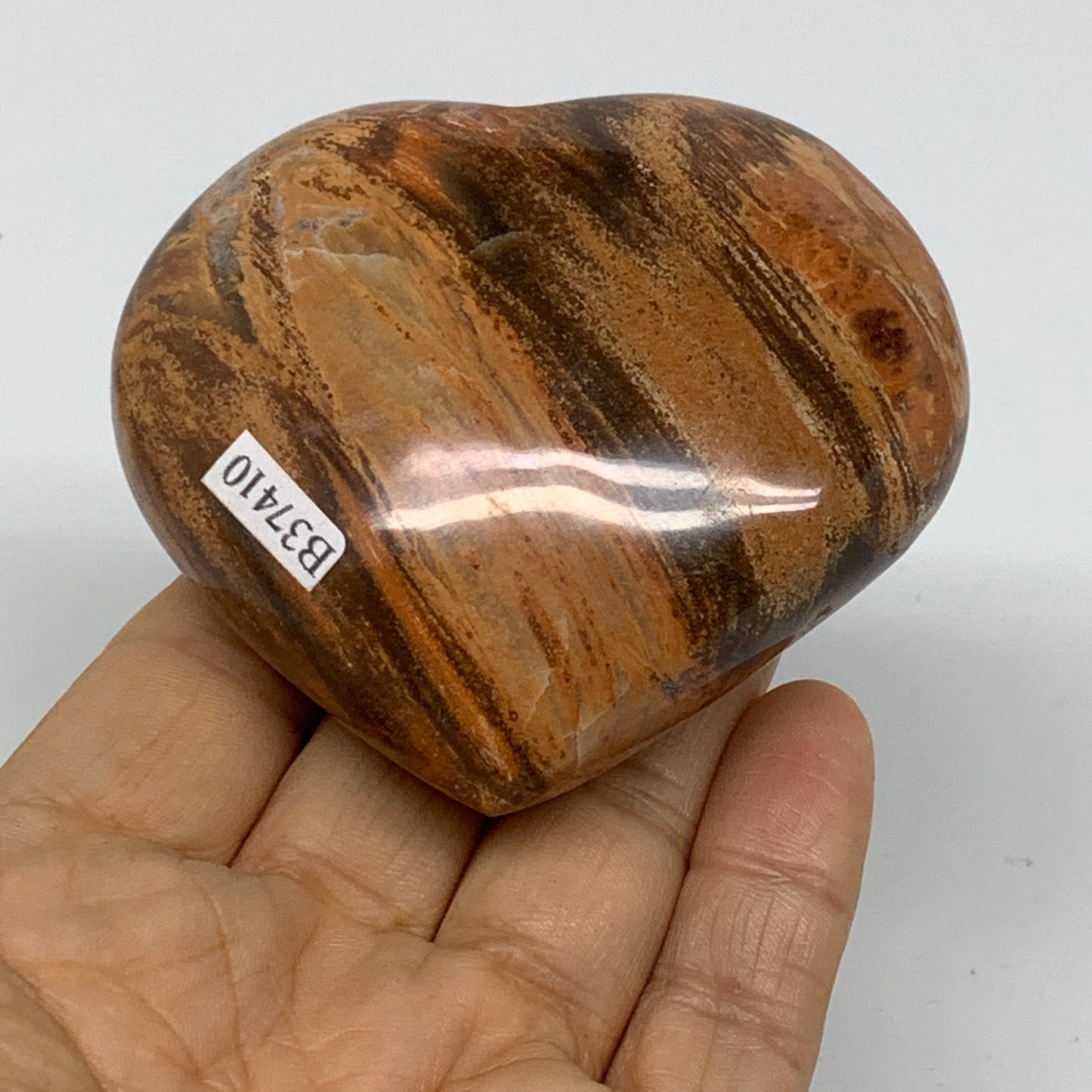 0.47 lbs, 2.7"x3"x1.3", Natural Petrified Wood Heart Polished Crystal, B37410