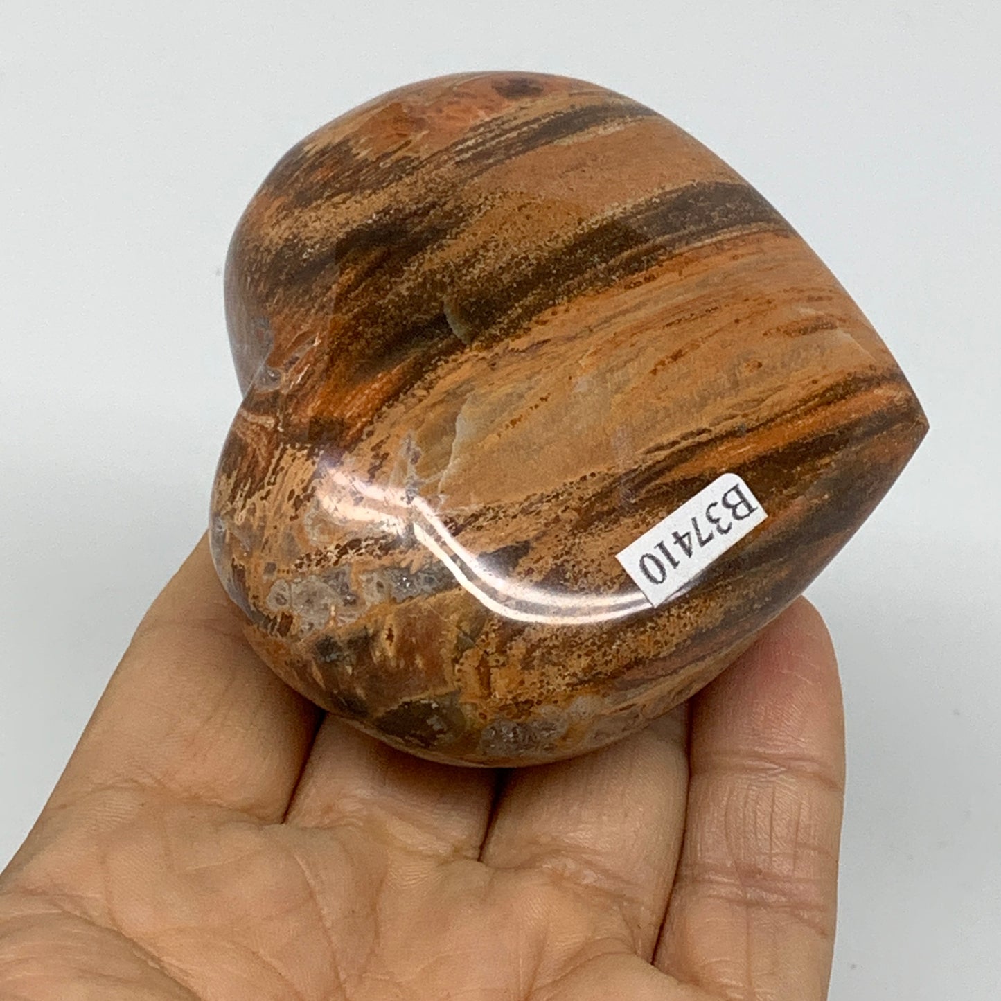 0.47 lbs, 2.7"x3"x1.3", Natural Petrified Wood Heart Polished Crystal, B37410