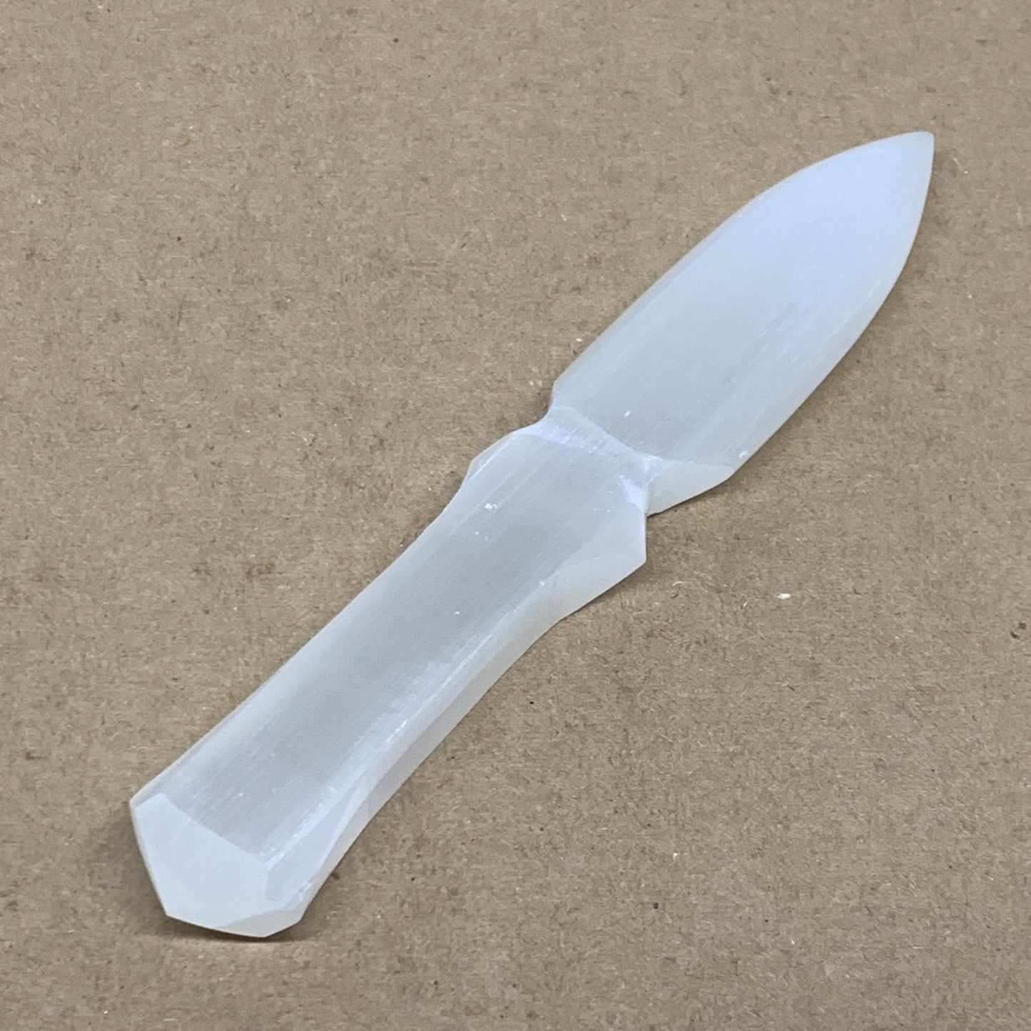 126g, 7.5"x1.2"x0.6", Natural Selenite Crystal Dagger (Satin Spar), B36469