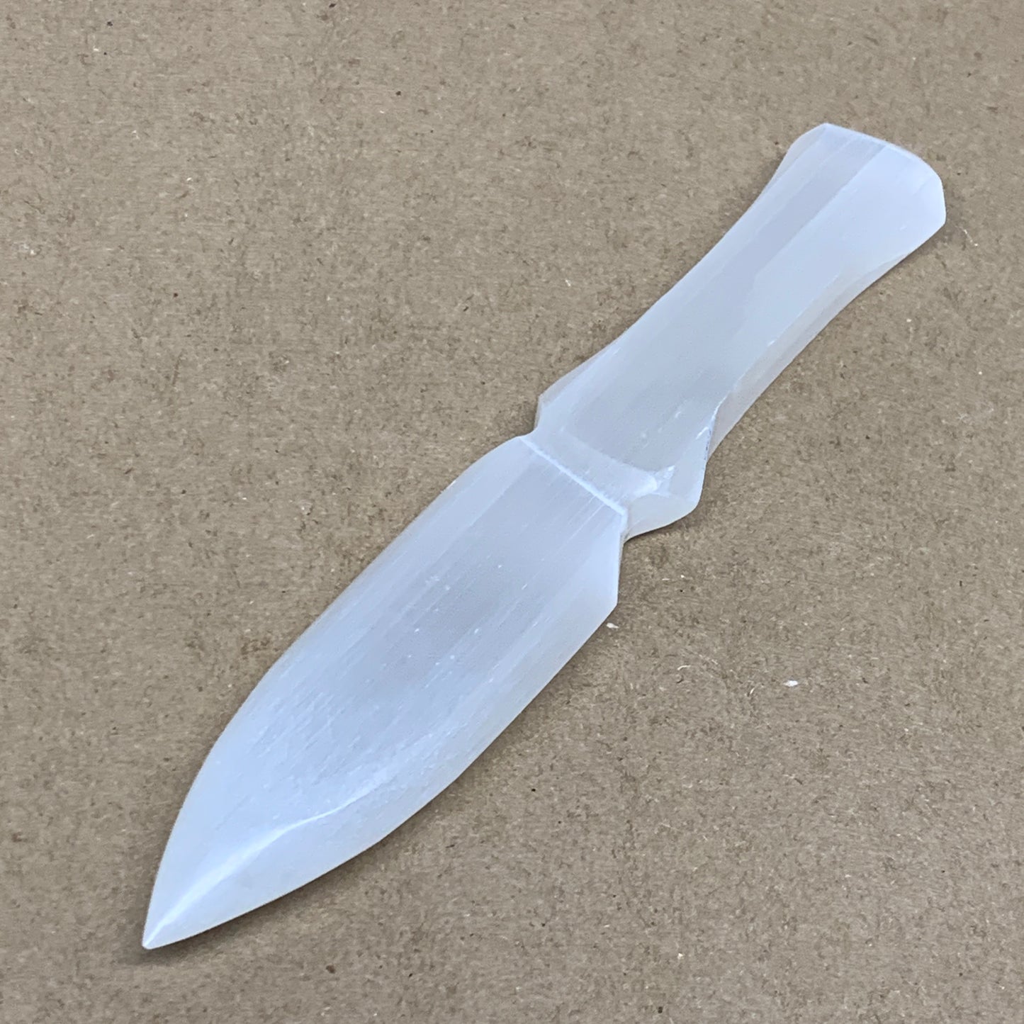 126g, 7.5"x1.2"x0.6", Natural Selenite Crystal Dagger (Satin Spar), B36469