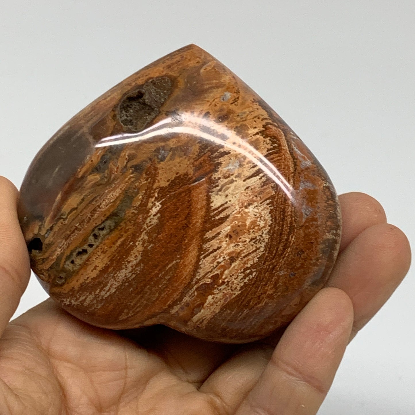 0.47 lbs, 2.7"x3"x1.3", Natural Petrified Wood Heart Polished Crystal, B37410