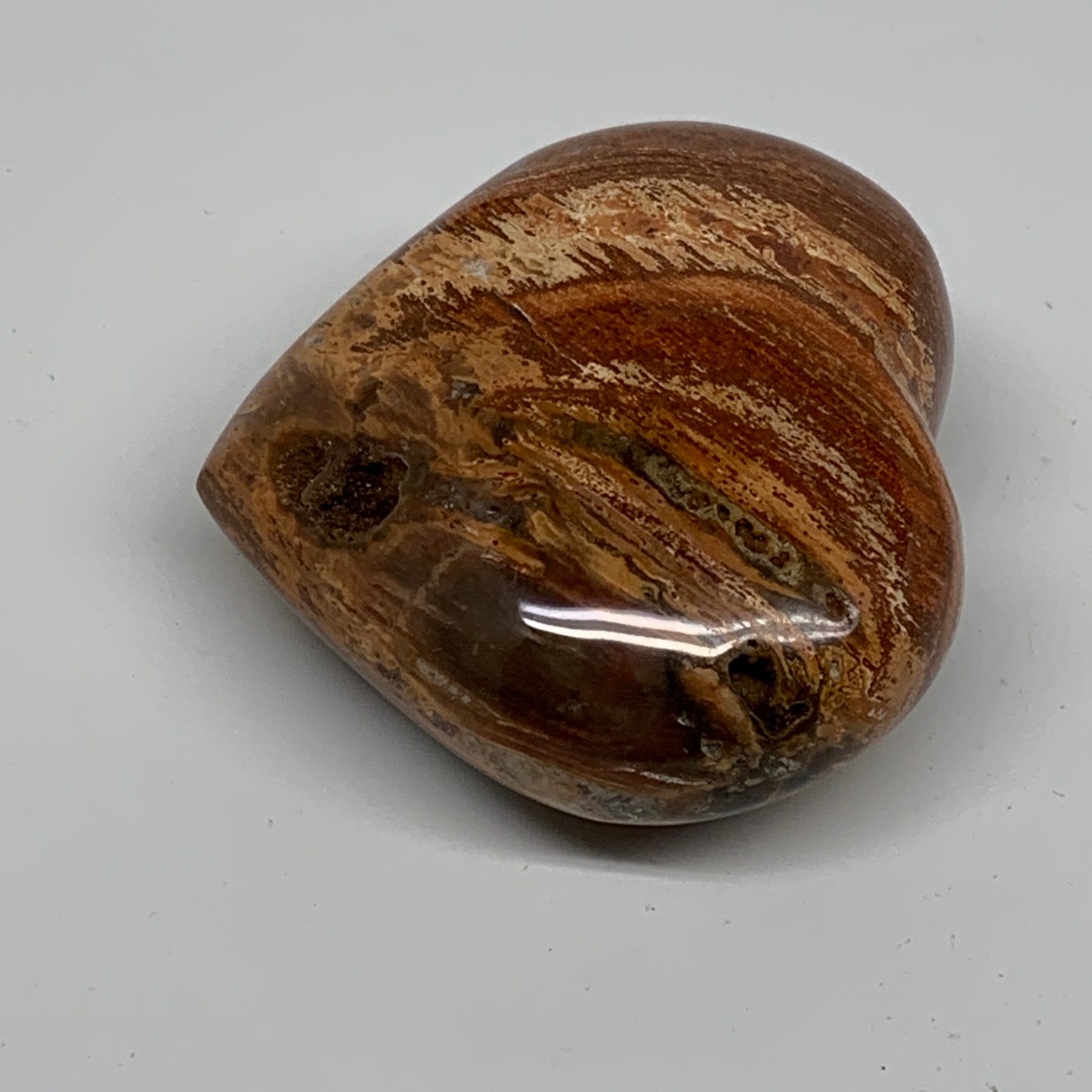 0.47 lbs, 2.7"x3"x1.3", Natural Petrified Wood Heart Polished Crystal, B37410