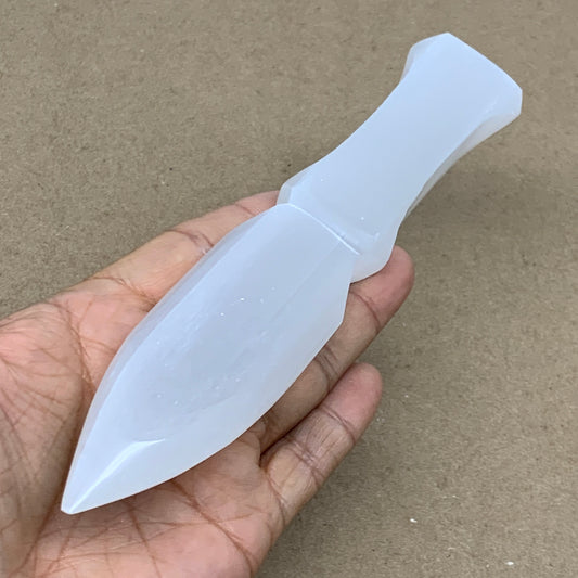 179g, 7.5"x1.4"x0.7", Natural Selenite Crystal Dagger (Satin Spar), B36470